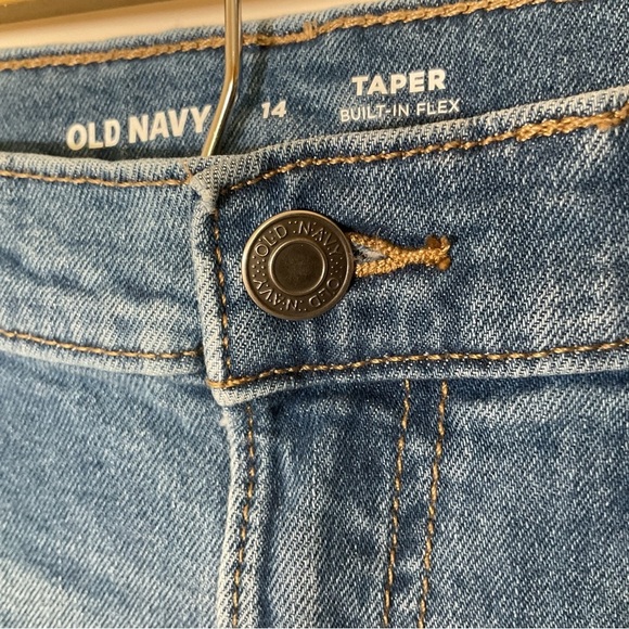 Old Navy Taper Built In Flex Boys Denim Distressed Jeans.  Size 14 - Picture 3 of 5